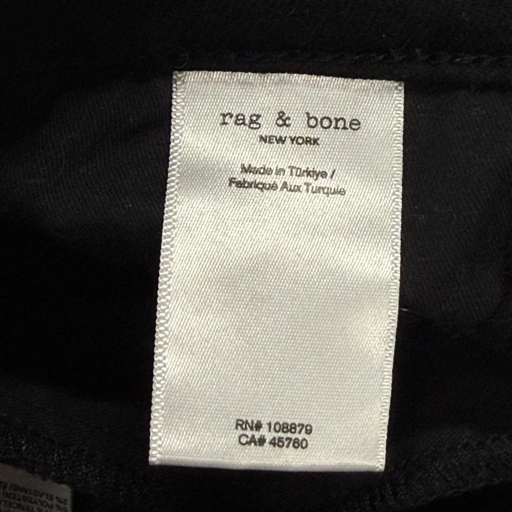Rag & Bone Sofie High-Rise Ankle Ultra Wide‎ Leg Jeans Black Womens 30 x 29